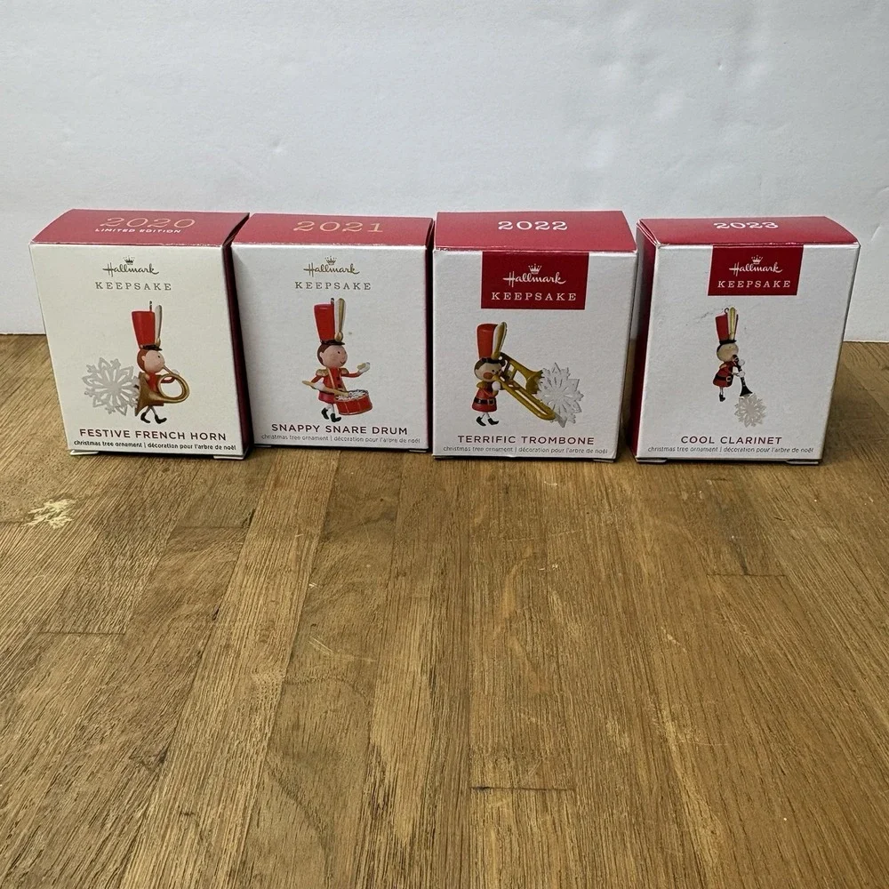 Hallmark Ornaments 2020-2023 French Horn Snare Drum Trombone Clarinet Miniatures